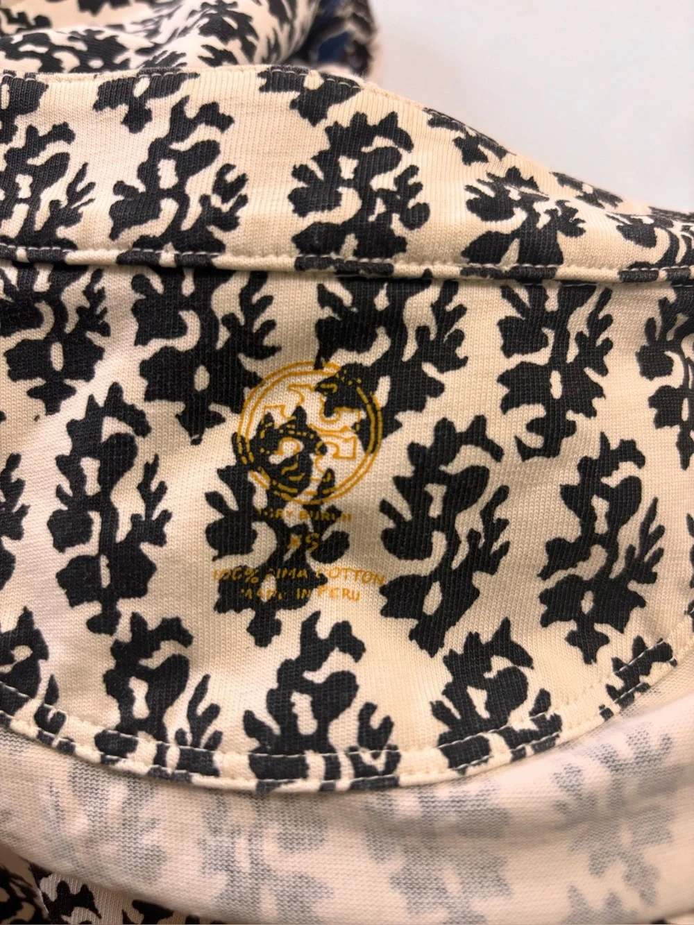 Tory Burch Amara Dress Women's XS 100% Pima Cotton Drawstring fair island